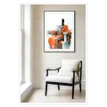 Classical Statue in Orange Robe Modern Abstract Art