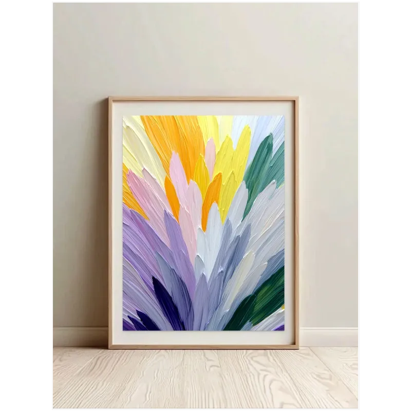 Abstract Impasto Brushstrokes Composition Multi Pastel