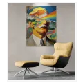 Psychedelic Surrealist Portrait of Man with Mushroom