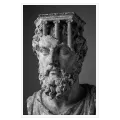 Ancient Philosopher Statue Classic Black and White