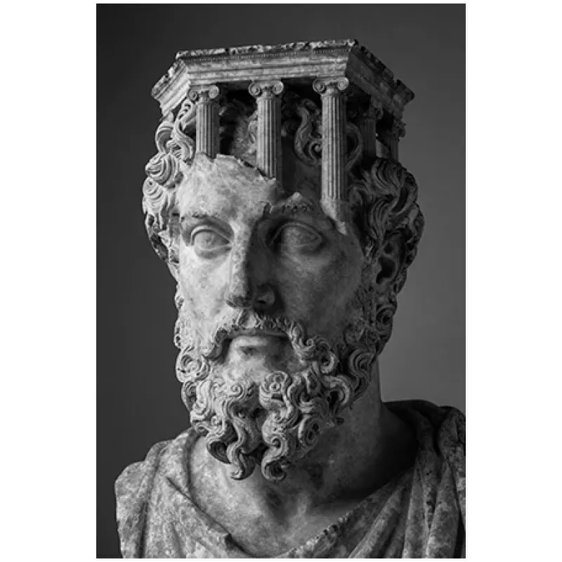 Άγαλμα Αρχαίου Φιλοσόφου Κλασικό Ασπρόμαυρο