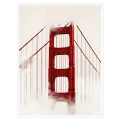 Γέφυρα Golden Gate Minimalistic Κόκκινο Φόντο