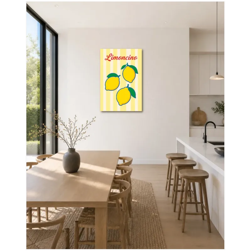 Αφίσα Limoncino Vintage Ρίγες Κίτρινο