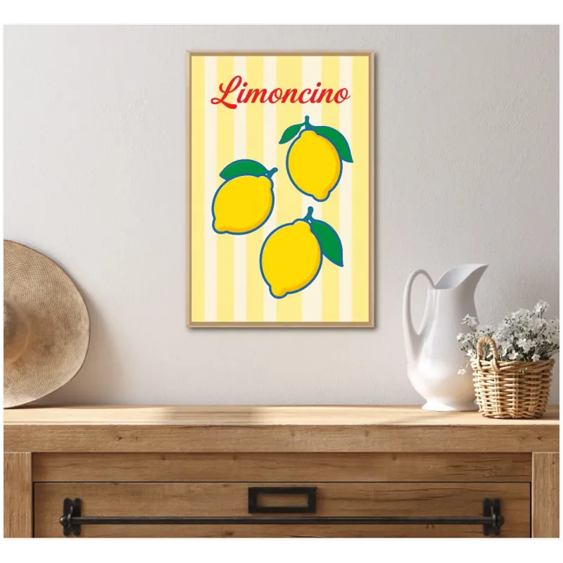 Αφίσα Limoncino Vintage Ρίγες Κίτρινο
