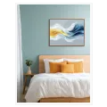Abstract Wave Flow Modern Canvas Gold Blue
