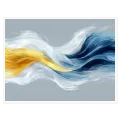 Abstract Wave Flow Modern Canvas Gold Blue
