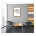 Human Brain You Are Here Typography Black White Minimal Art