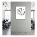 Human Brain You Are Here Typography Black White Minimal Art