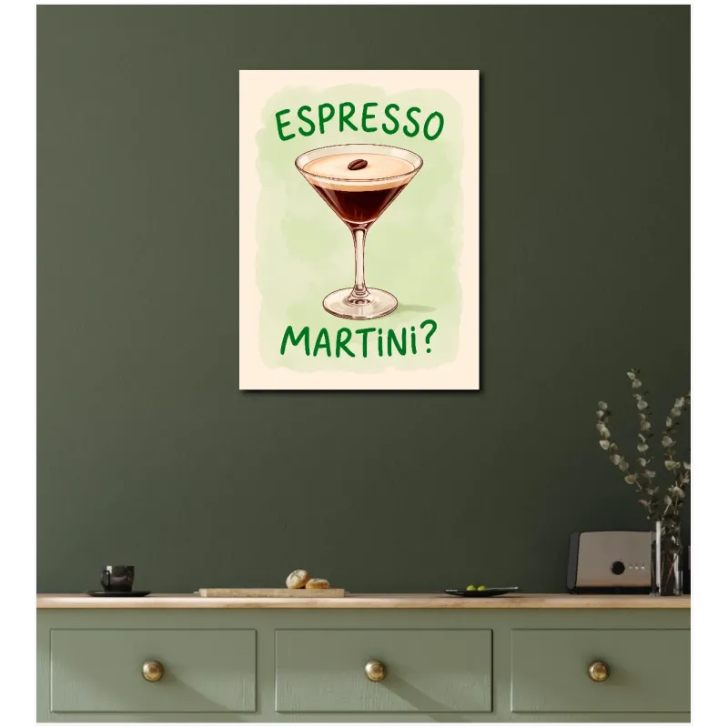 Πίνακας Espresso Martini Cocktail Retro Green