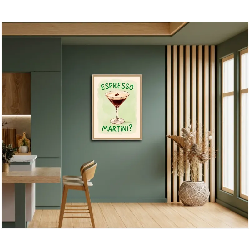 Πίνακας Espresso Martini Cocktail Retro Green