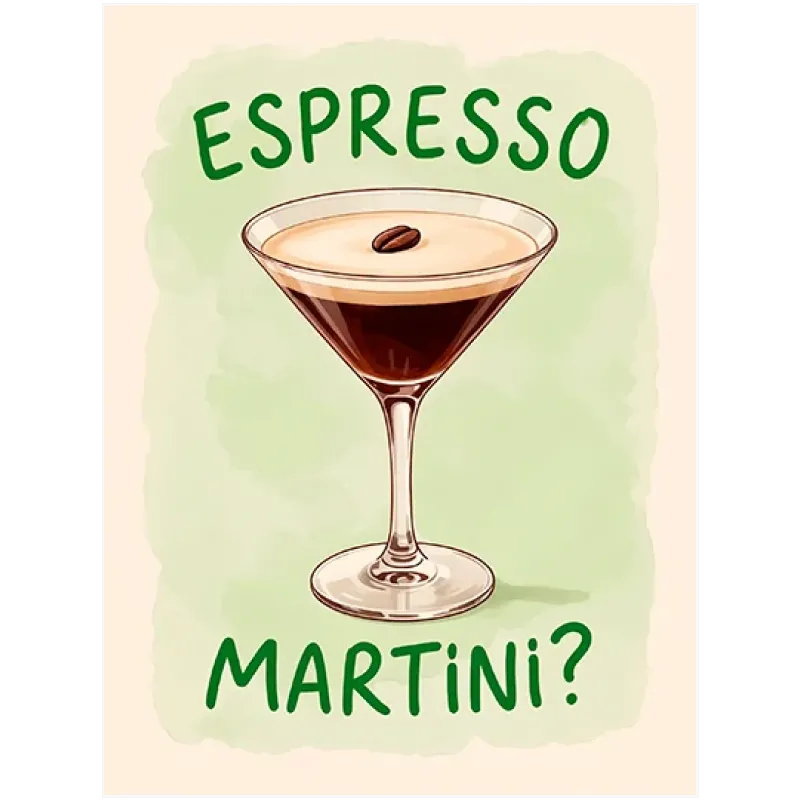 Πίνακας Espresso Martini Cocktail Retro Green
