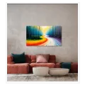 Vibrant Forest Path Abstract Landscape Canvas Print
