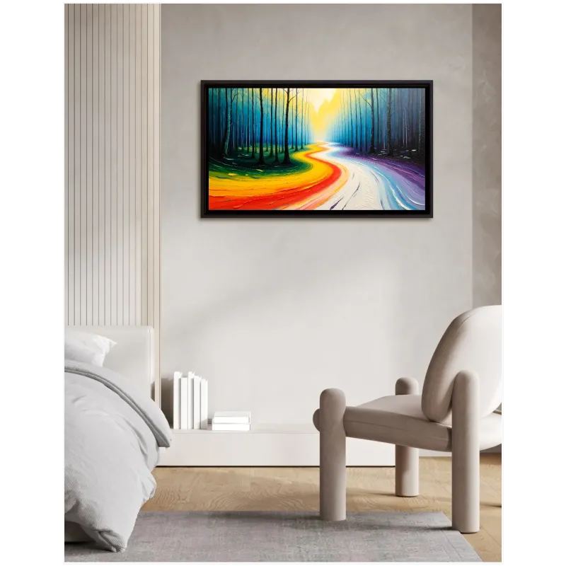 Vibrant Forest Path Abstract Landscape Canvas Print