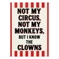 Πίνακας με Φράση Not My Circus Vintage Ρετρό Κόκκινο
